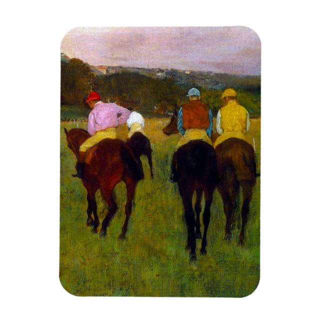 Edgar Degas Rennpferde in Longchamp Magnet (Vertikal)