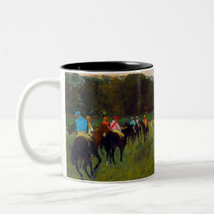 Edgar Degas Rennpferde in Longchamp Zweifarbige Tasse