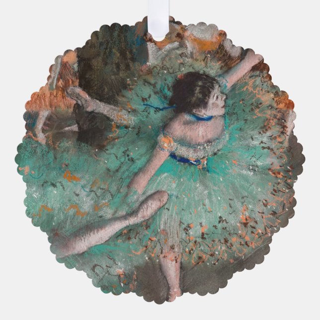 Edgar Degas - Schwuchender Tänzer / Tänzer in Grün Ornament Karte (Vorderseite)