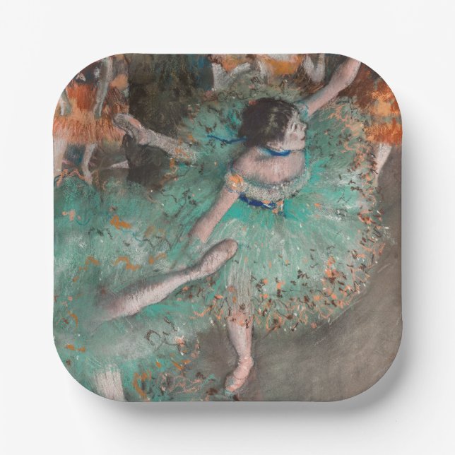 Edgar Degas - Schwuchender Tänzer / Tänzer in Grün Pappteller (Vorderseite)