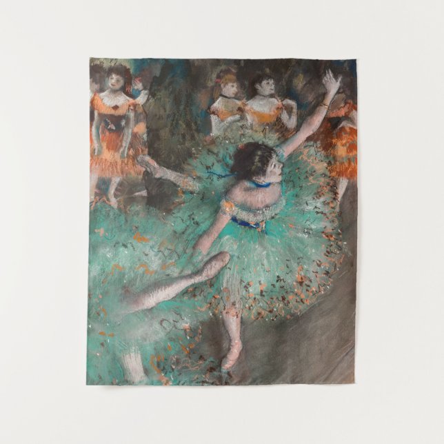 Edgar Degas - Schwuchender Tänzer / Tänzer in Grün Wandteppich (Vorderseite)