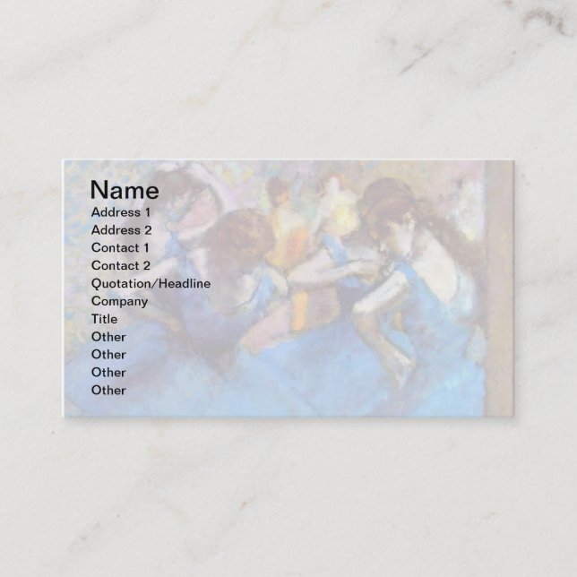 Edgar Degas - Tänzer in Blau - Balletttanz Lover Visitenkarte (Vorderseite)
