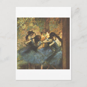 Edgar Degas - Tänzer in Blue Ballet Ballerina Tutu Postkarte
