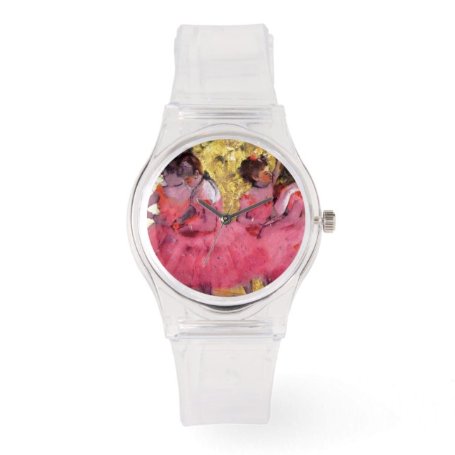 Edgar Degas - Tänzer in Rosa - Balletttanz Lover Armbanduhr (Vorderseite)