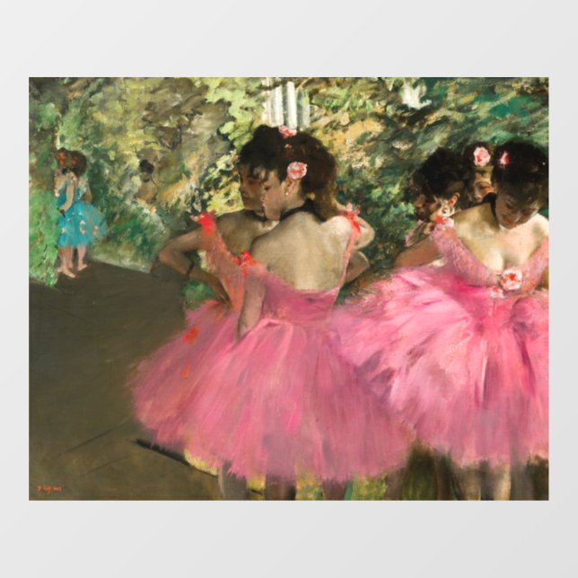 Edgar Degas - Tänzer in Rosa Fensteraufkleber (Blatt)
