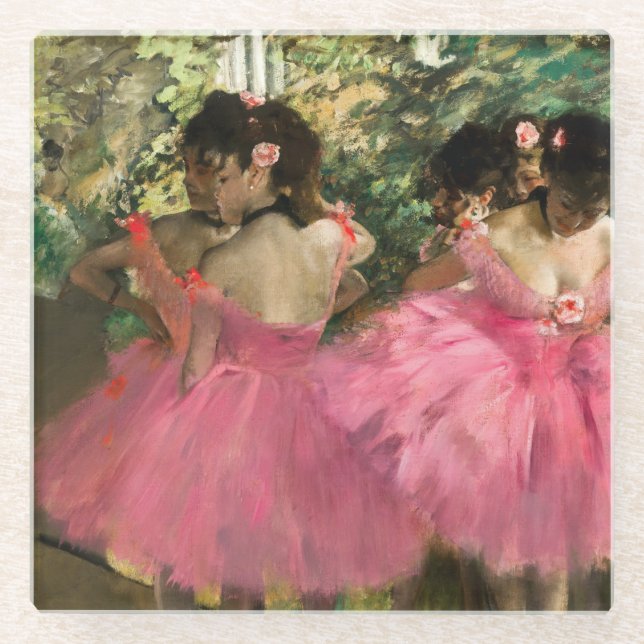 Edgar Degas - Tänzer in Rosa Glasuntersetzer (Vorderseite)