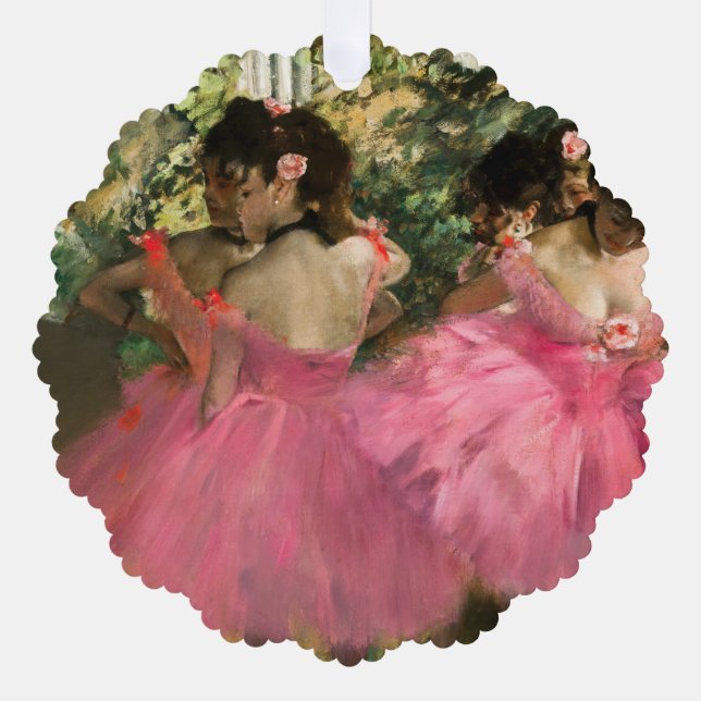 Edgar Degas - Tänzer in Rosa Ornament Karte (Vorderseite)