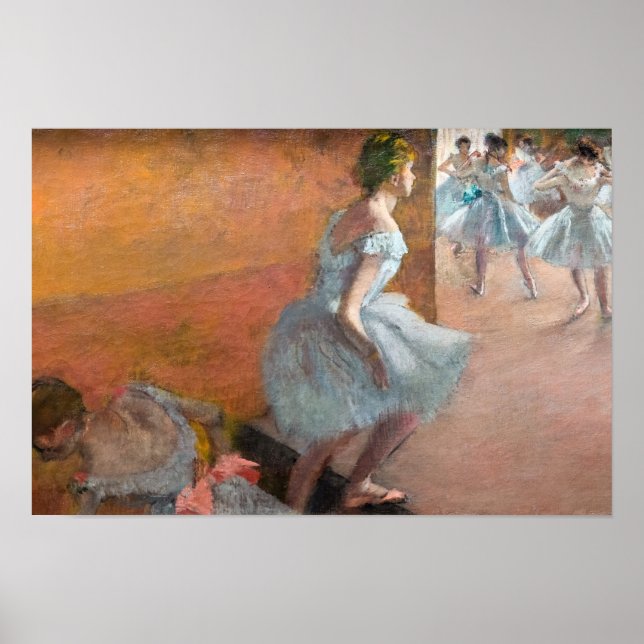 Edgar Degas - Tänzer Klettern auf einer Treppe Poster (Vorne)