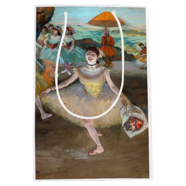 Edgar Degas - Tänzer mit Bouquet, Bowing auf Bühne Mittlere Geschenktüte (Vorderseite)