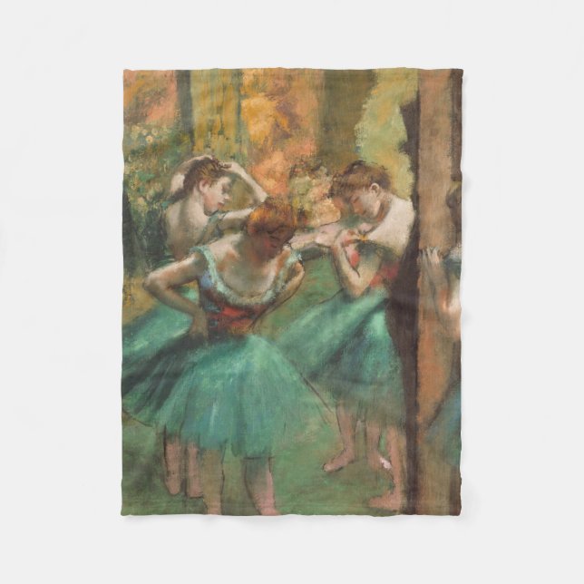 Edgar Degas - Tänzer, Rosa und Grün Fleecedecke (Vorderseite)