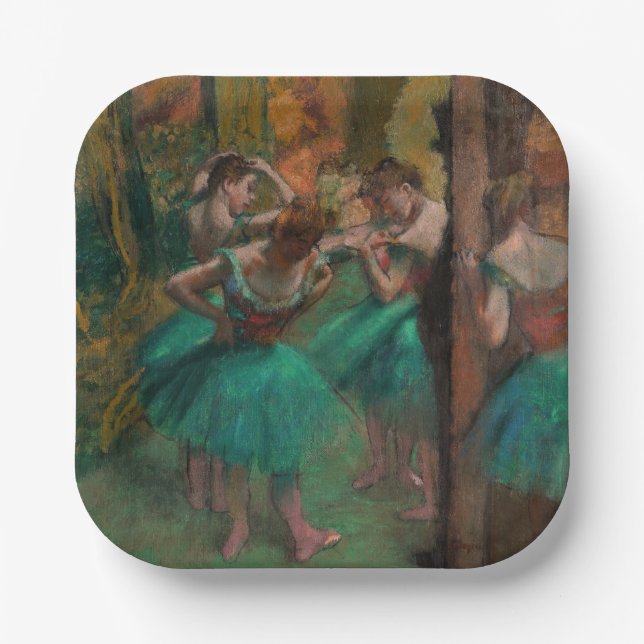 Edgar Degas - Tänzer, Rosa und Grün Pappteller (Vorderseite)