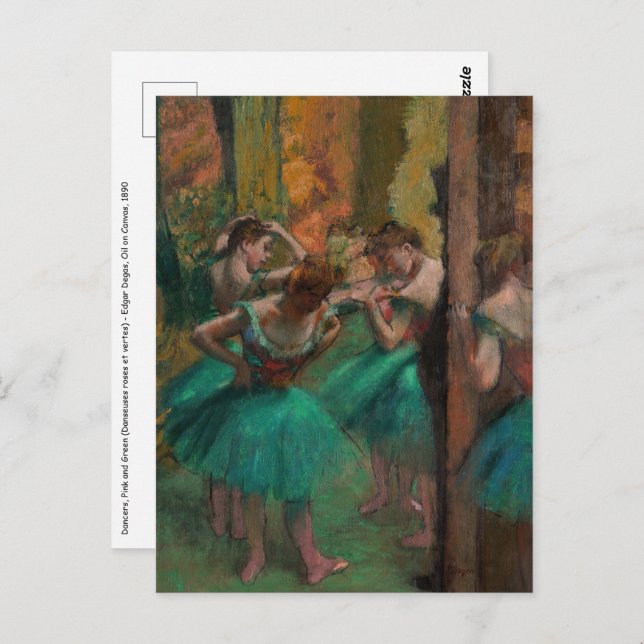 Edgar Degas - Tänzer, Rosa und Grün Postkarte (Vorne/Hinten)