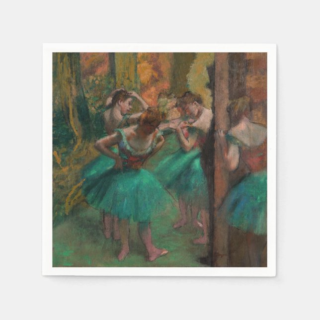 Edgar Degas - Tänzer, Rosa und Grün Serviette (Vorderseite)