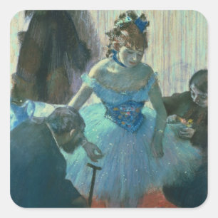 Edgar Degas   Tänzerin in ihrem Ankleideraum Quadratischer Aufkleber