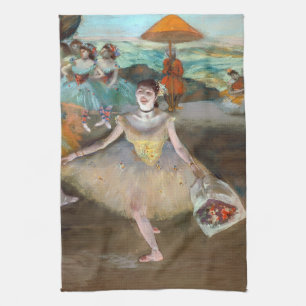 Edgar Degas - Tänzerin mit Blumenstrauß, verbeugt  Geschirrtuch