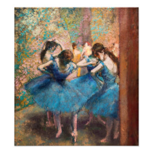 Edgar Degas - Tänzerinnen in blau Fotodruck