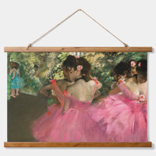Edgar Degas - Tänzerinnen in Rosa Wandteppich Mit Holzrahmen