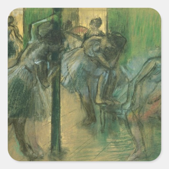 Edgar Degas | Tänzerproben Quadratischer Aufkleber (Vorderseite)