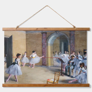 Edgar Degas - Tanzfoyer, Oper rue Le Peletier Wandteppich Mit Holzrahmen