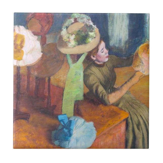 Edgar Degas - The Millinery Shop Fliese (Vorderseite)