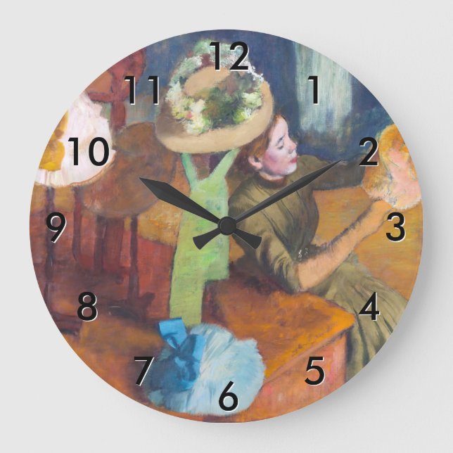 Edgar Degas - The Millinery Shop Große Wanduhr (Vorderseite)