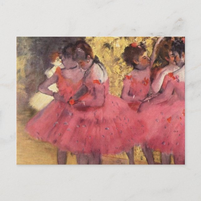 Edgar Degas The Pink Dancers Postkarte (Vorderseite)