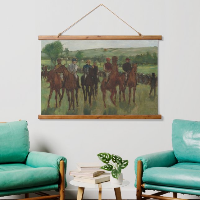 Edgar Degas The Riders Reiten Kunstwaldwall Wandteppich Mit Holzrahmen (Wohnzimmer)