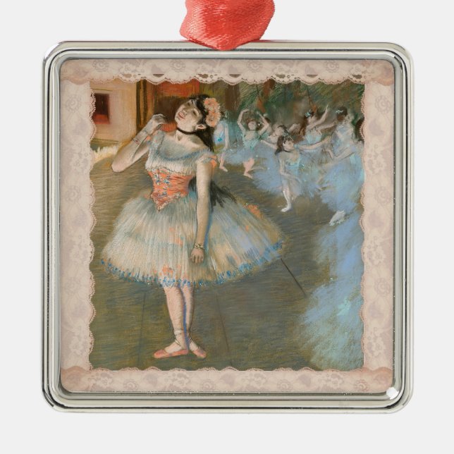 Edgar Degas The Star Dancer mit Blush Lace Trim Ornament Aus Metall (Vorne)