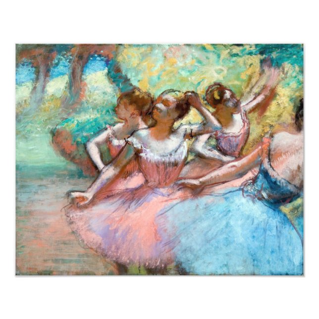 Edgar Degas - Vier Ballerinas auf Bühne Fotodruck (Vorne)
