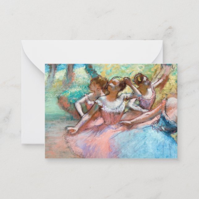 Edgar Degas - Vier Ballerinas auf Bühne Mitteilungskarte (Vorderseite)