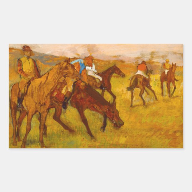 Edgar Degas Vor dem Rennen Rechteckiger Aufkleber (Vorderseite)