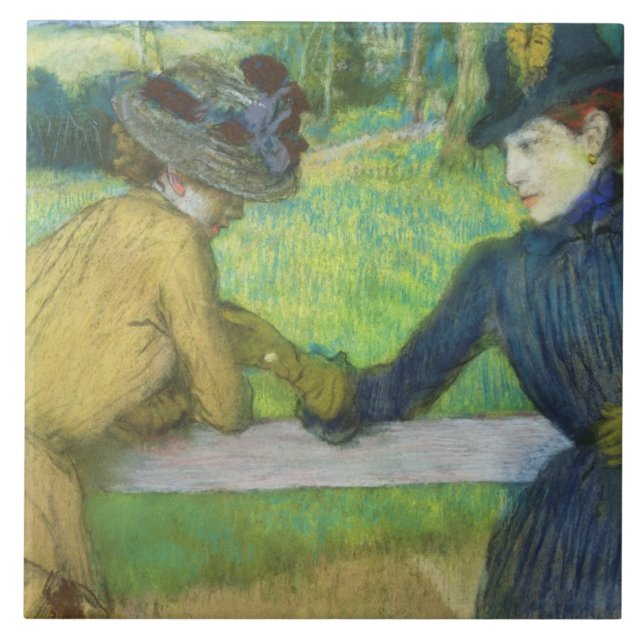 Edgar Degas | zwei Frauen, die auf einem Tor sich Fliese (Vorderseite)