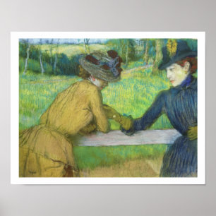 Edgar Degas   zwei Frauen, die auf einem Tor sich Poster