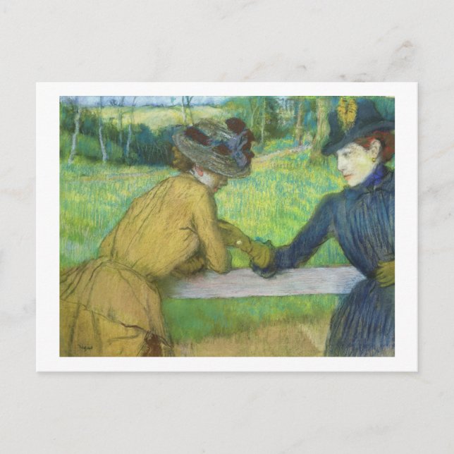 Edgar Degas | Zwei Frauen lehnen sich an einem Tor Postkarte (Vorderseite)