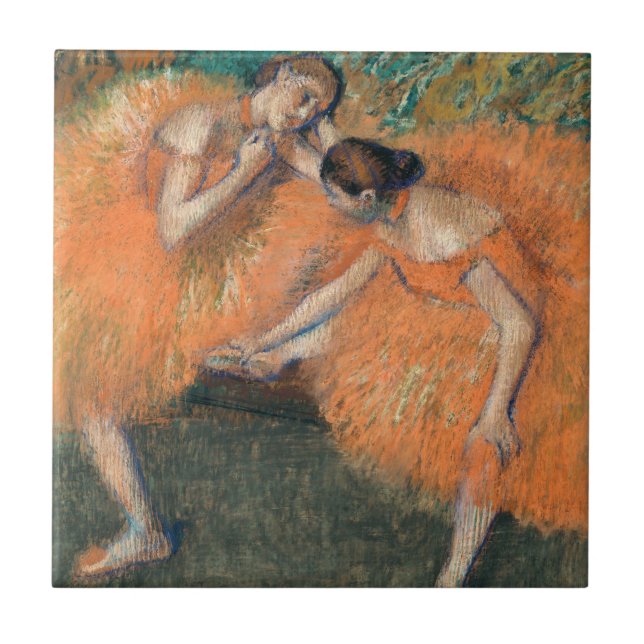 Edgar Degas Zwei Tänzer, gelb Fliese (Vorderseite)