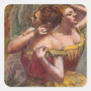 Edgar Degas   Zwei Tänzer Quadratischer Aufkleber