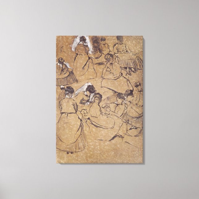 Edgar Degas | Zwölf Studien über Frauen in Kostüme Leinwanddruck (Vorderseite)