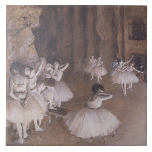 Edgar entgasen | Ballett-Probe auf der Bühne, 1874 Fliese (Vorderseite)