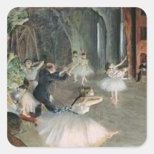 Edgar entgasen   die Probe des Balletts auf Bühne Quadratischer Aufkleber