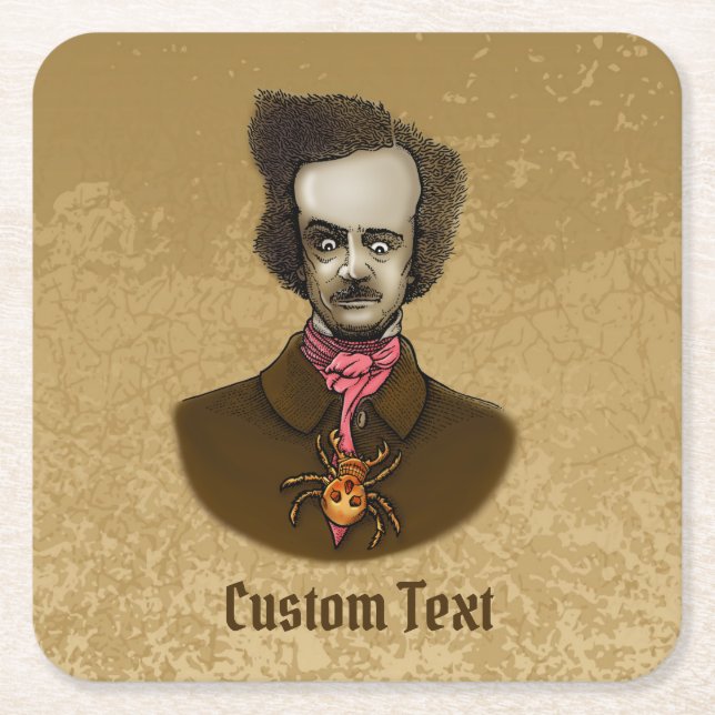 Edgar mit Gold Bug Rechteckiger Pappuntersetzer (Vorderseite)