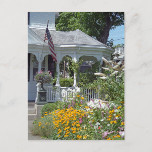 Edgartown Hotel Summer Garden Custom Postcard Postkarte