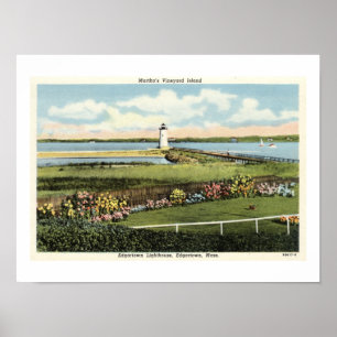 Edgartown Leuchtturm Martha's Vineyard c1925 Poster