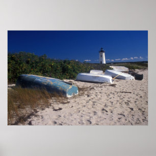 Edgartown Lighthouse and Boats Martha's Vineyard Poster