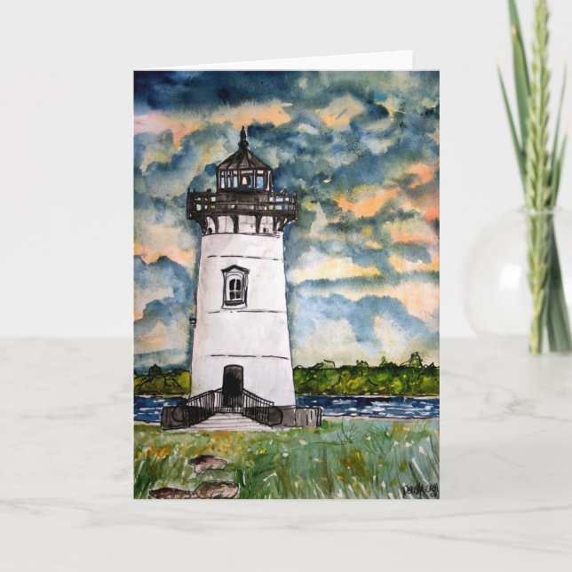 Edgartown Lighthouse Marthas Vineyard Card Karte (Vorderseite)