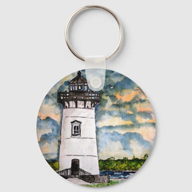 Edgartown Lighthouse Marthas Vineyard Schlüsselanh Schlüsselanhänger (Vorderseite)