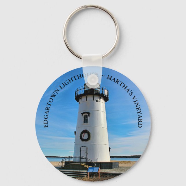 Edgartown Lighthouse, Massachusetts Schlüsselkette Schlüsselanhänger (Vorderseite)