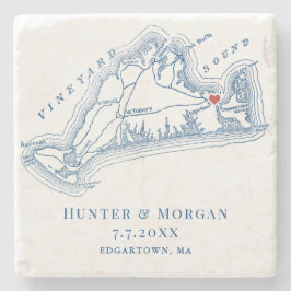 Edgartown MA Martha's Vineyard Blue Gastgeschenk H Steinuntersetzer