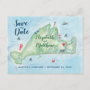 Edgartown Marthas Weinberg-Karte Save the Date Ankündigungspostkarte