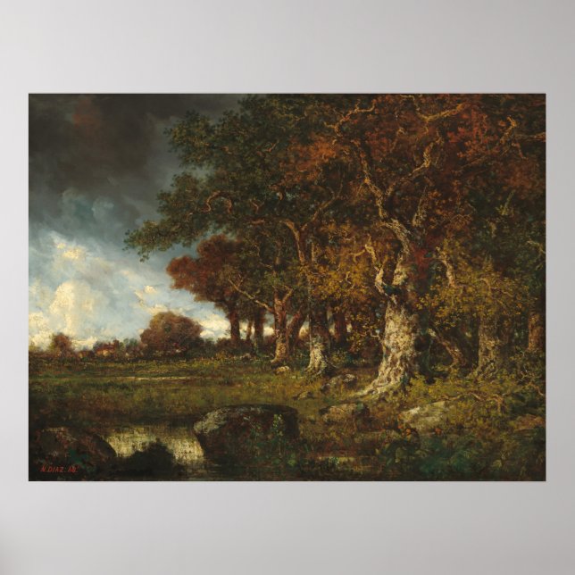 Edge of the Forest - Diaz de la Peña Fine Art Poster (Vorne)