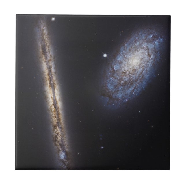 Edge-On Galaxy Ngc 4302 & Tilted Galaxy Ngc 4298 Fliese (Vorderseite)